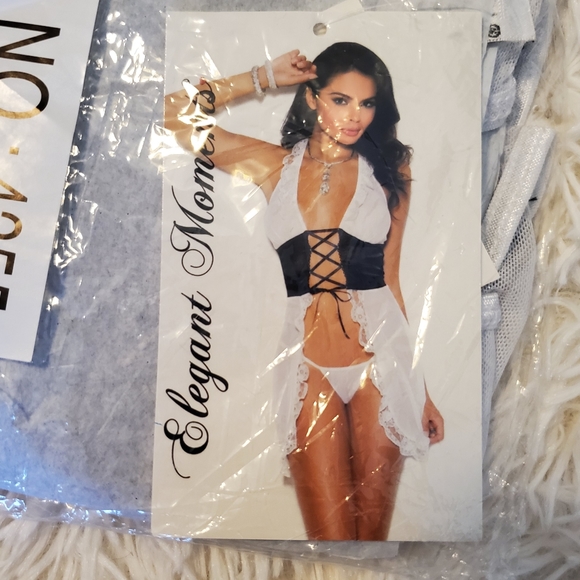 Elegant Moments Mesh Halter Babydoll - Picture 5 of 7